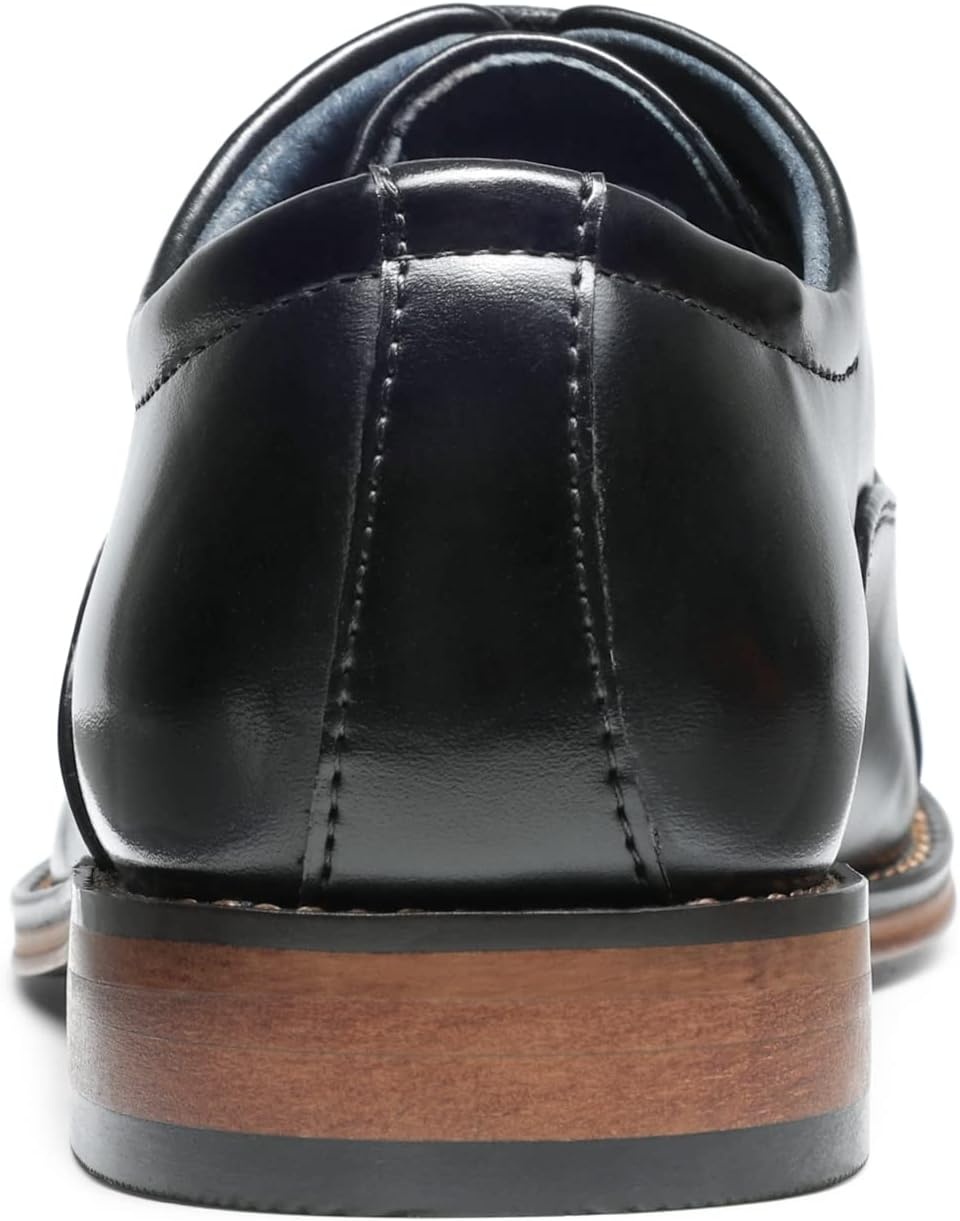 image:imageBruno Marc Boys Classic Oxfords Dress Shoes Classic Boys Dress Shoes smooth synthetic leather upper with a cap toe designBlack