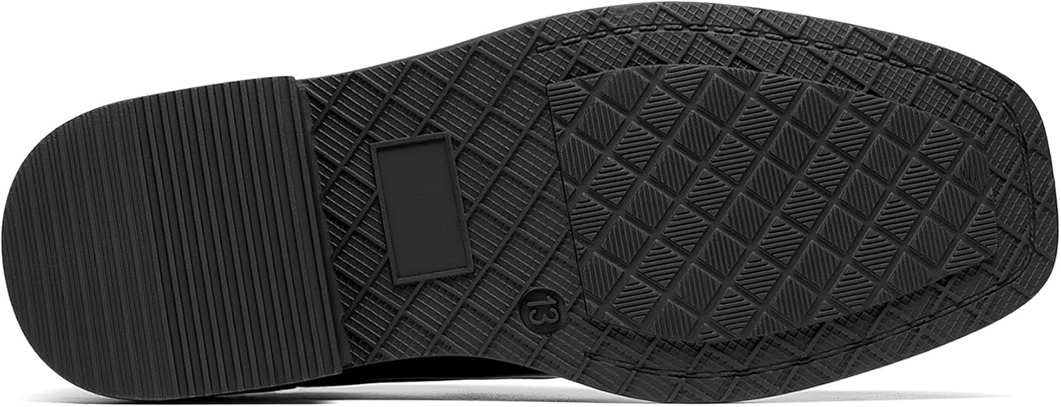 image:imageBruno Marc Boys Dress Shoes Slip on Loafers Classic Square Toe Comfortable Support Formal Church Wedding Party Family CelebrationBlackpat