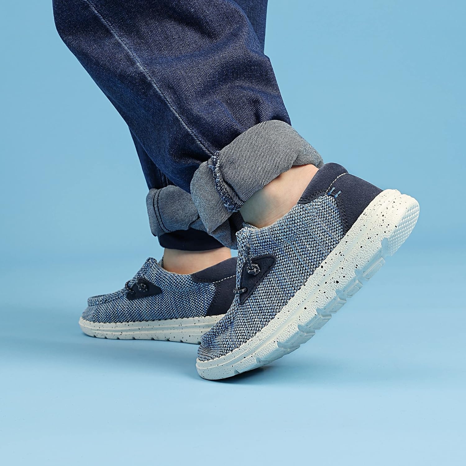 image:imageBruno Marc Boys Slipon Casual Loafers Shoes Comfortable Breathable Knitted Elastic Lace Lightweight Flexible Kids School Daily Travel Journey Indoor OutdoorBlue