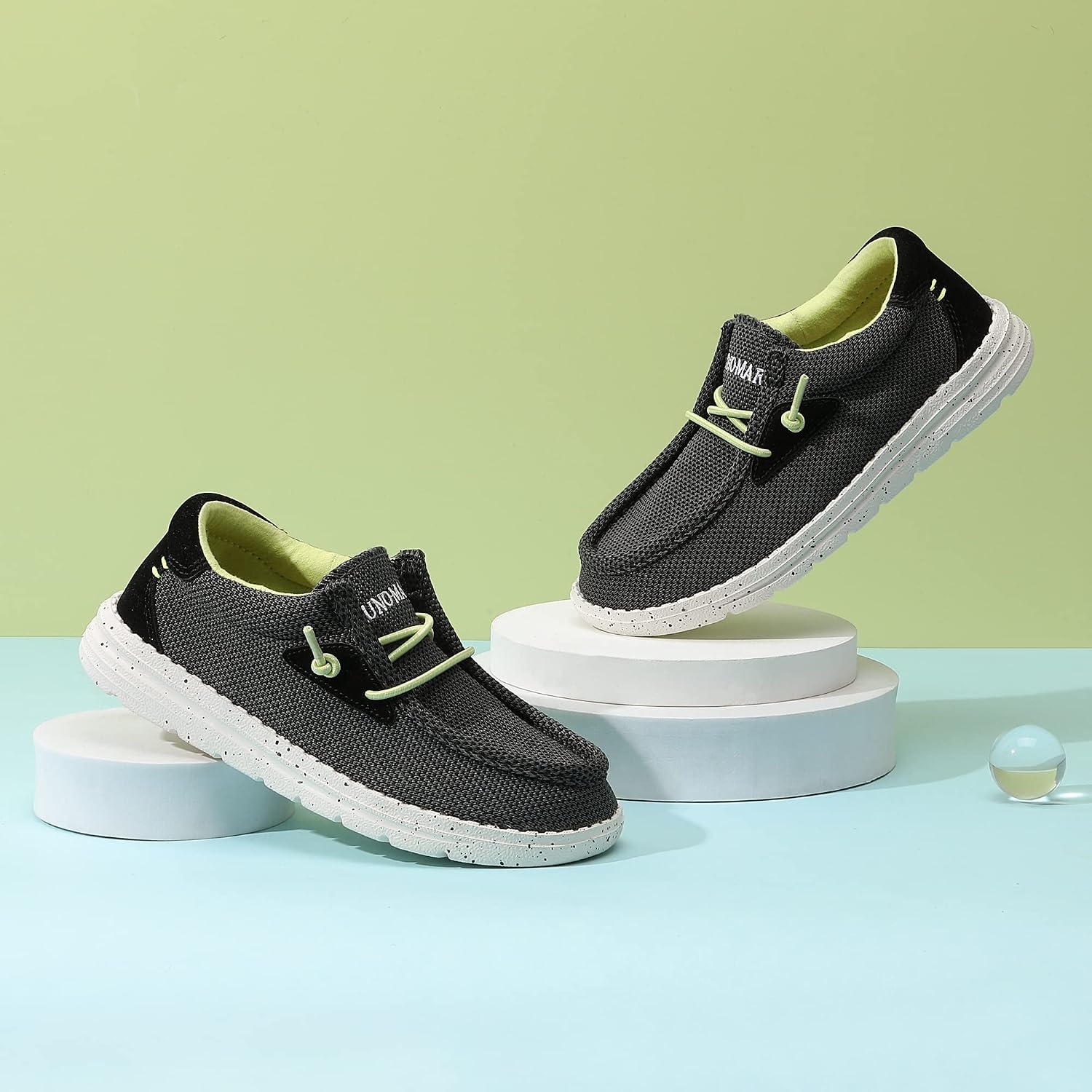 image:imageBruno Marc Boys Slipon Casual Loafers Shoes Comfortable Breathable Knitted Elastic Lace Lightweight Flexible Kids School Daily Travel Journey Indoor OutdoorBlack