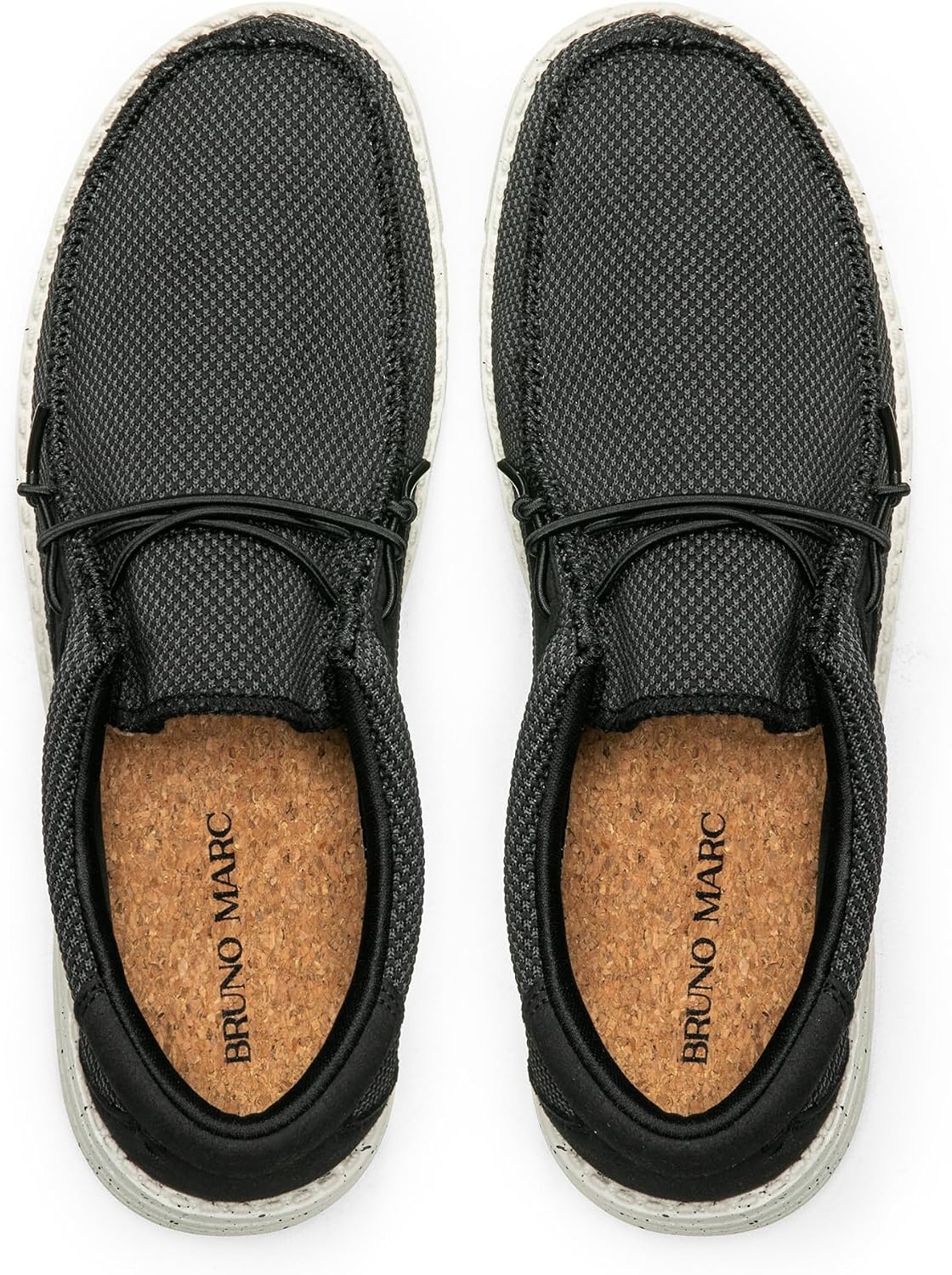 image:imageBruno Marc Mens Casual Slipon Loafers Shoes Comfortable Lightweight Breathable Stretch Soft Flexible Daily Office Travel JourneyBlackWhite