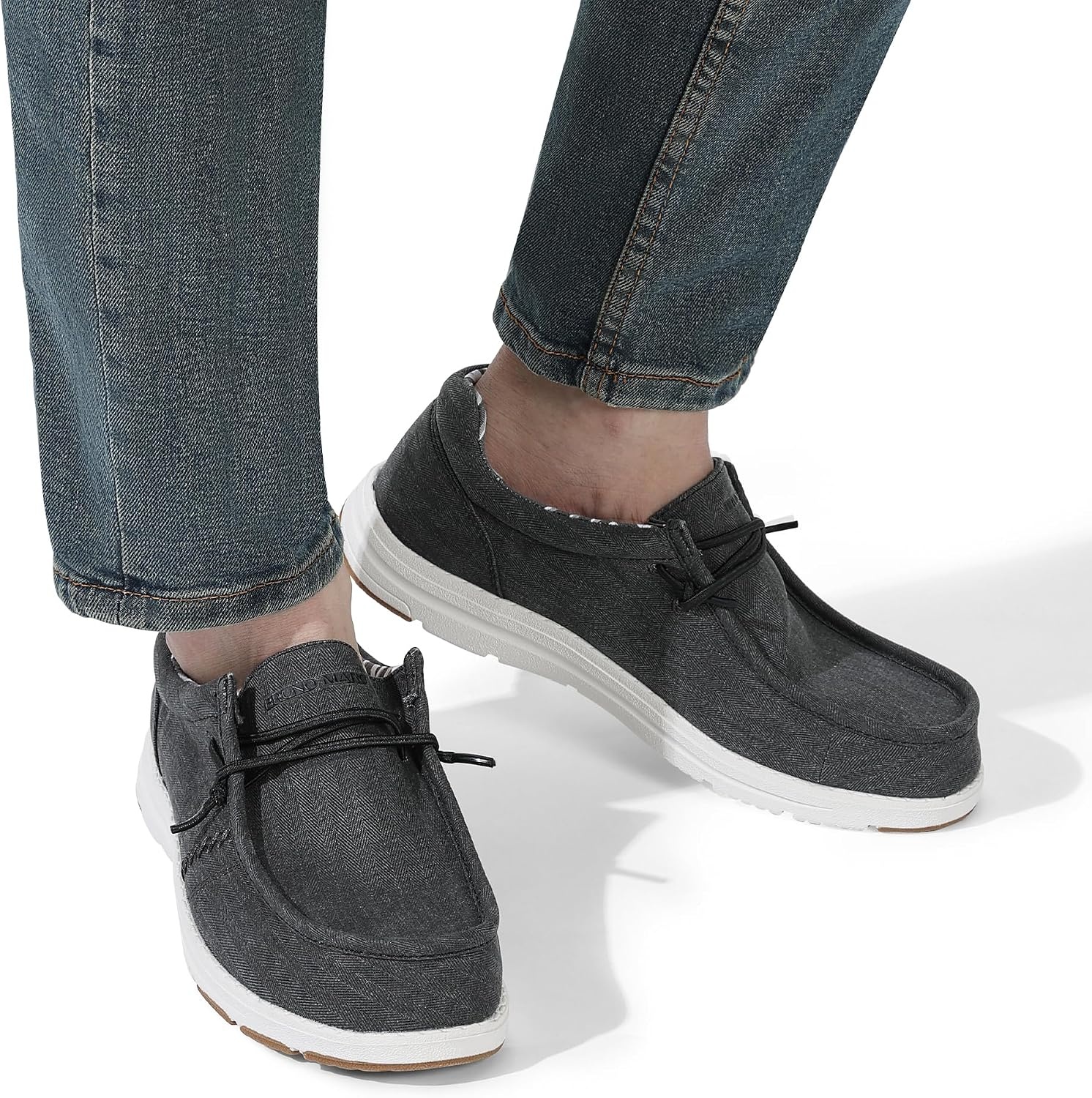 image:imageBruno Marc Mens Casual Slipon Loafers Shoes Comfortable Lightweight Breathable Stretch Soft Flexible Daily Office Travel JourneyBlackarchsupport
