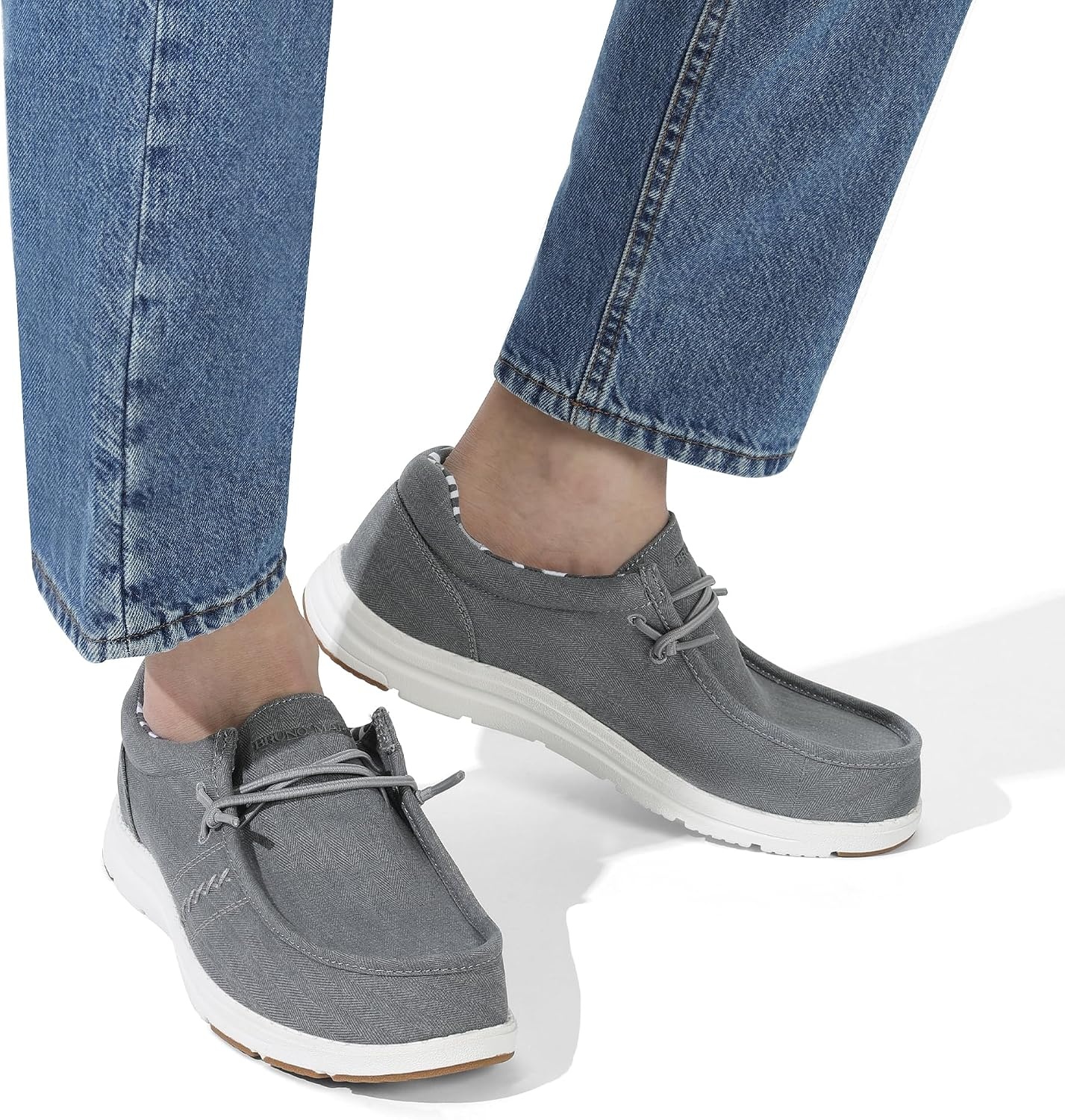 image:imageBruno Marc Mens Casual Slipon Loafers Shoes Comfortable Lightweight Breathable Stretch Soft Flexible Daily Office Travel JourneyGreyarchsupport