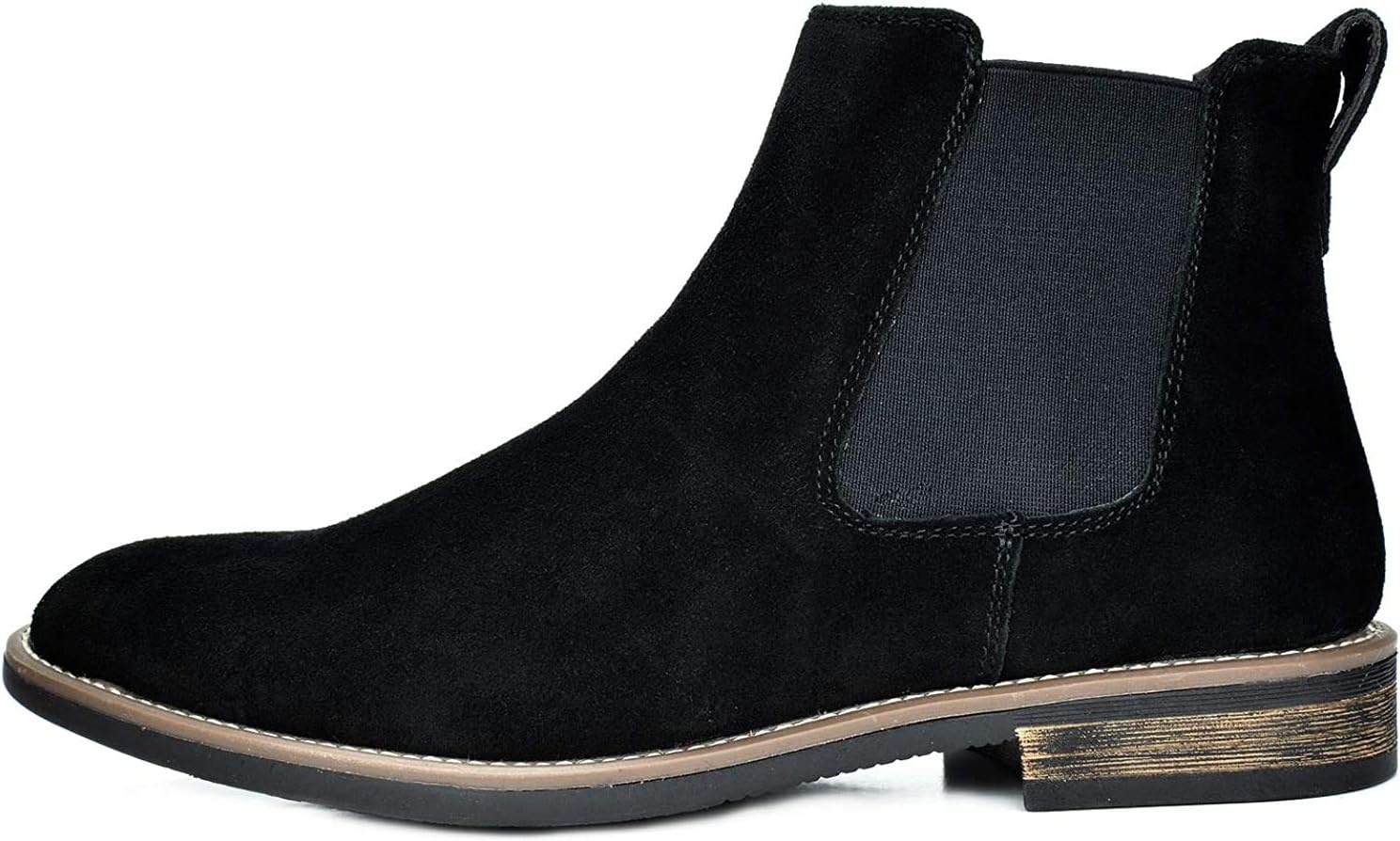 image:imageBruno Marc Mens Classic Chelsea Ankle Dress Boots CreaseResistant Soft Upper Cushioned PU Sponge InsoleTextured TPR Outsole for Men Smart Casual OccasionsBlack
