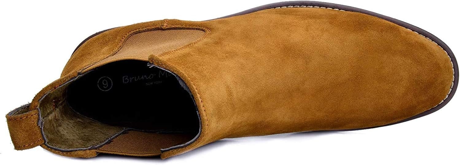 image:imageBruno Marc Mens Classic Chelsea Ankle Dress Boots CreaseResistant Soft Upper Cushioned PU Sponge InsoleTextured TPR Outsole for Men Smart Casual OccasionsCamel