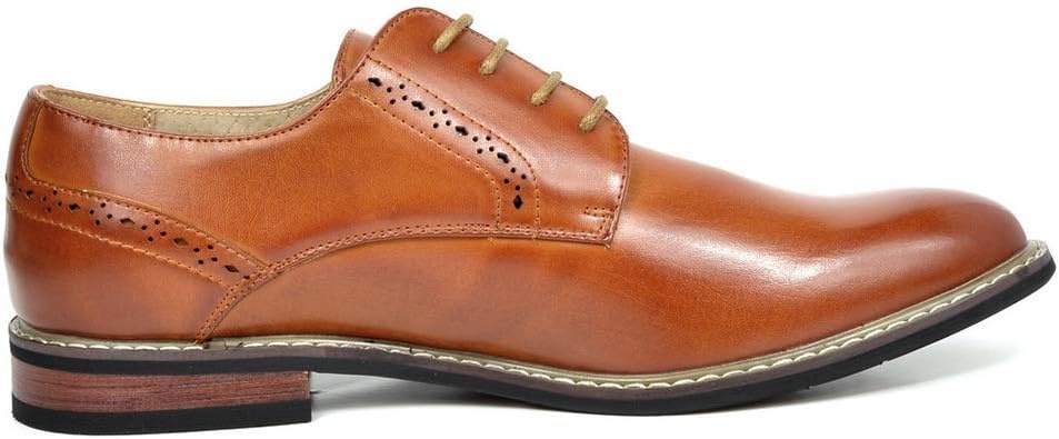 image:imageBruno Marc Mens Dress Classic Comfort Oxfords Shoes Soft Synthetic Leather Upper Comfy Insole Durable Outsole For Work Weddings Formal OccasionsBrown
