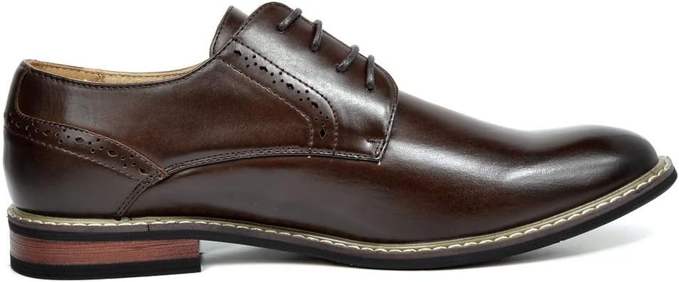 image:imageBruno Marc Mens Dress Classic Comfort Oxfords Shoes Soft Synthetic Leather Upper Comfy Insole Durable Outsole For Work Weddings Formal OccasionsDark Brown