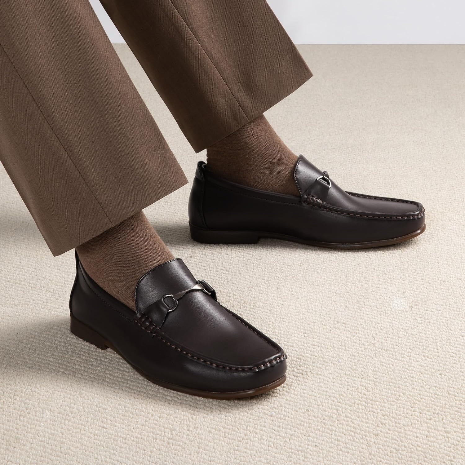 image:imageBruno Marc Mens Dress Loafers Slip on Driving Shoes Metal Bit Comfortable Casual Footwear Formal Business Office DailyCoffee
