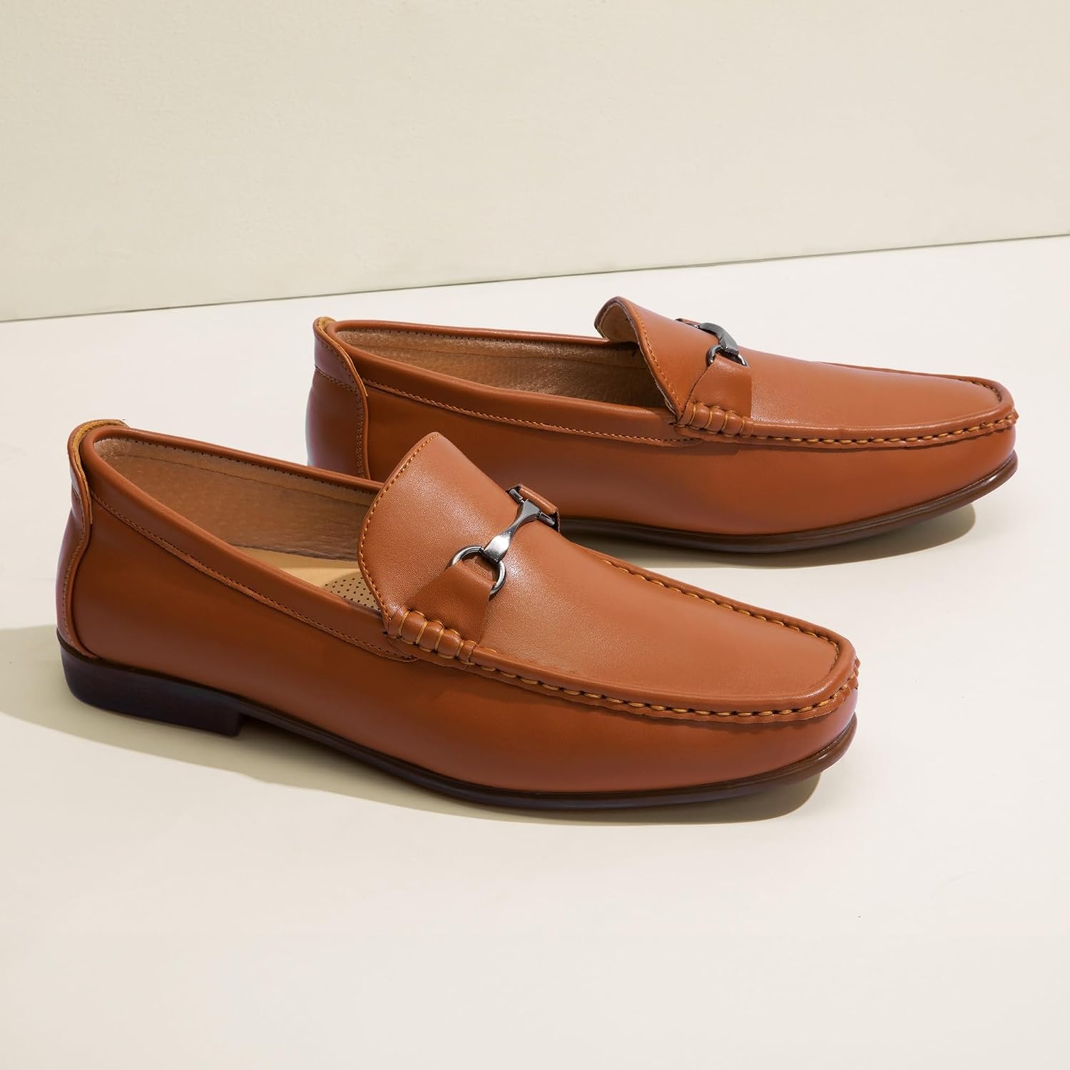 image:imageBruno Marc Mens Dress Loafers Slip on Driving Shoes Metal Bit Comfortable Casual Footwear Formal Business Office DailyTan