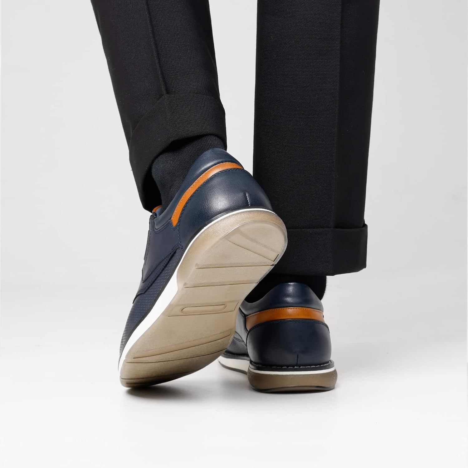 image:imageBruno Marc Mens Dress Oxfords Casual Derby Sneakers Breathable Perforated Synthetic Leather Cushioned Insole Shockabsorbent Outfit Fit Boardrooms Bars Daily Wear amp EventsBlue