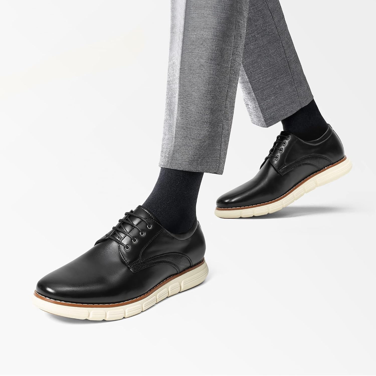 image:imageBruno Marc Mens Dress Sneakers Casual Oxford Formal Shoes cushioned insole classic laceup breathable lining ideal for office work and formal evening occasionsBlack