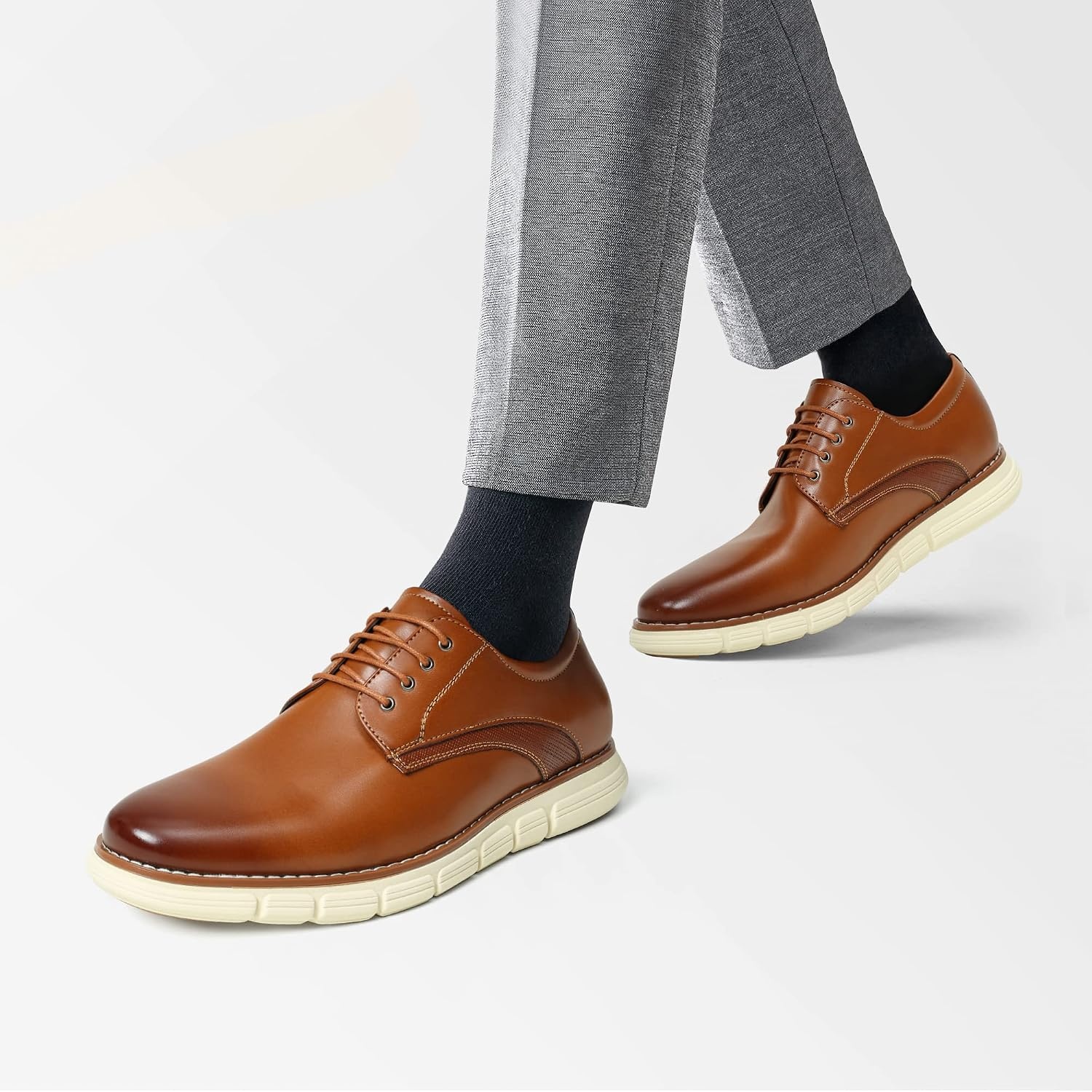 image:imageBruno Marc Mens Dress Sneakers Casual Oxford Formal Shoes cushioned insole classic laceup breathable lining ideal for office work and formal evening occasionsBrown