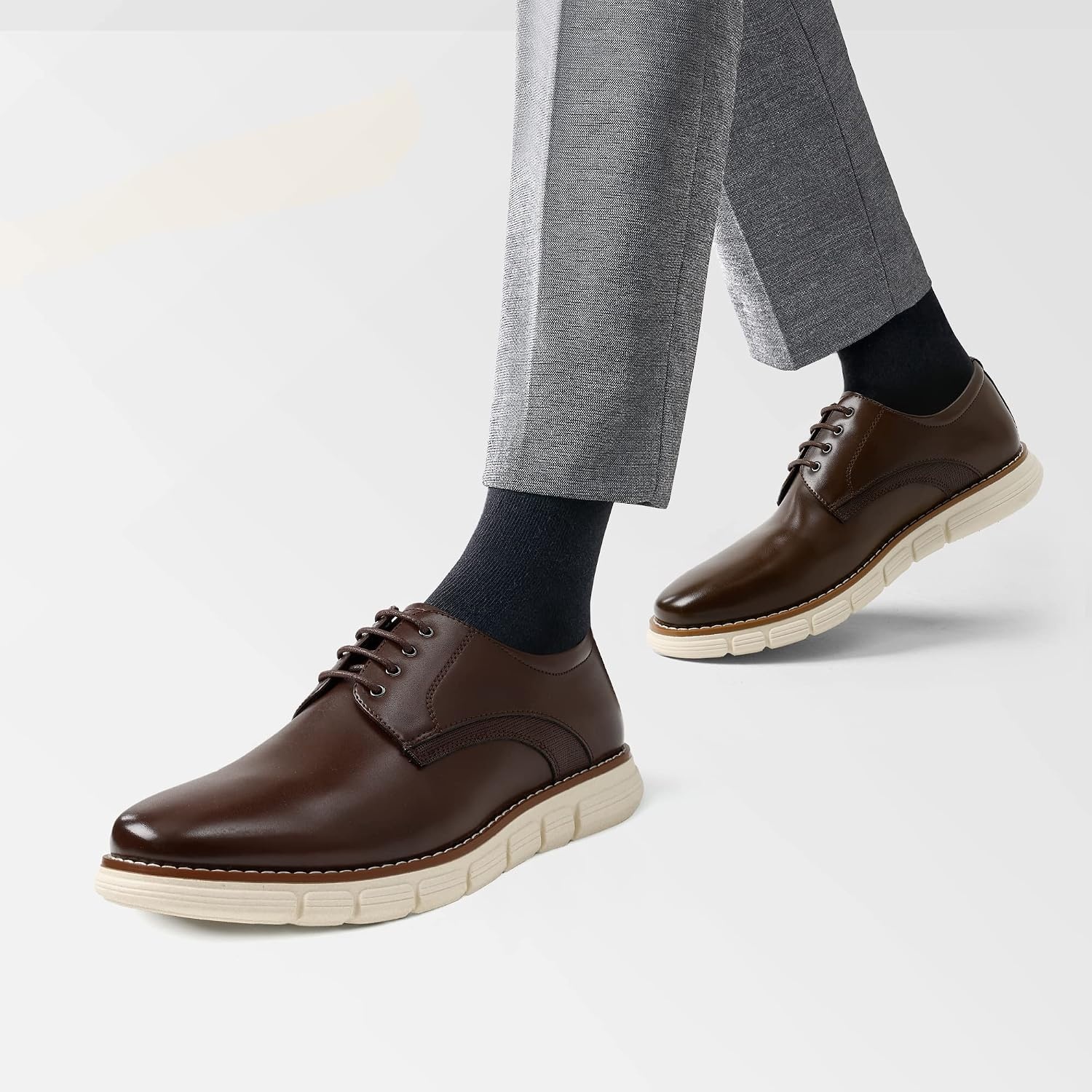 image:imageBruno Marc Mens Dress Sneakers Casual Oxford Formal Shoes cushioned insole classic laceup breathable lining ideal for office work and formal evening occasionsDark Brown