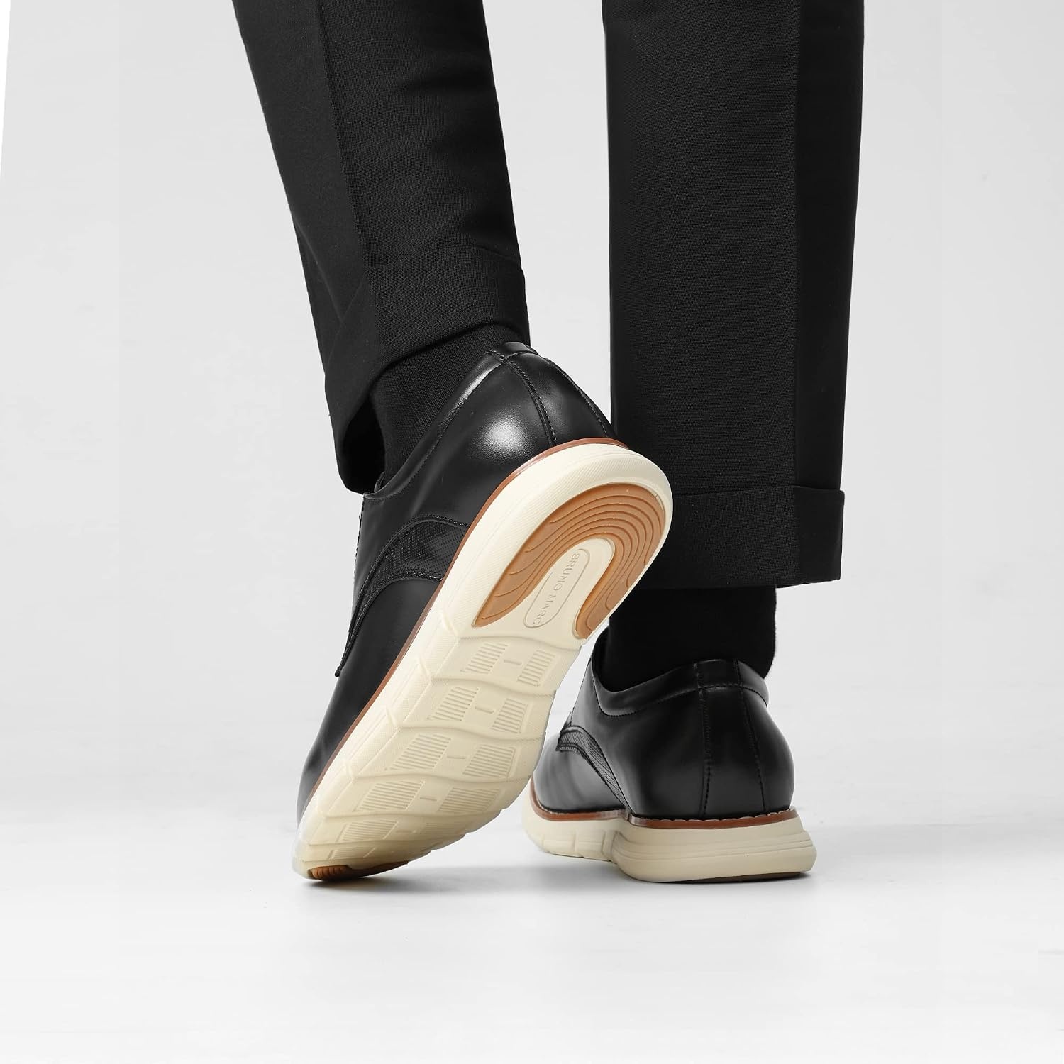 image:imageBruno Marc Mens Dress Sneakers Casual Oxford Formal Shoes cushioned insole classic laceup breathable lining ideal for office work and formal evening occasionsBlack