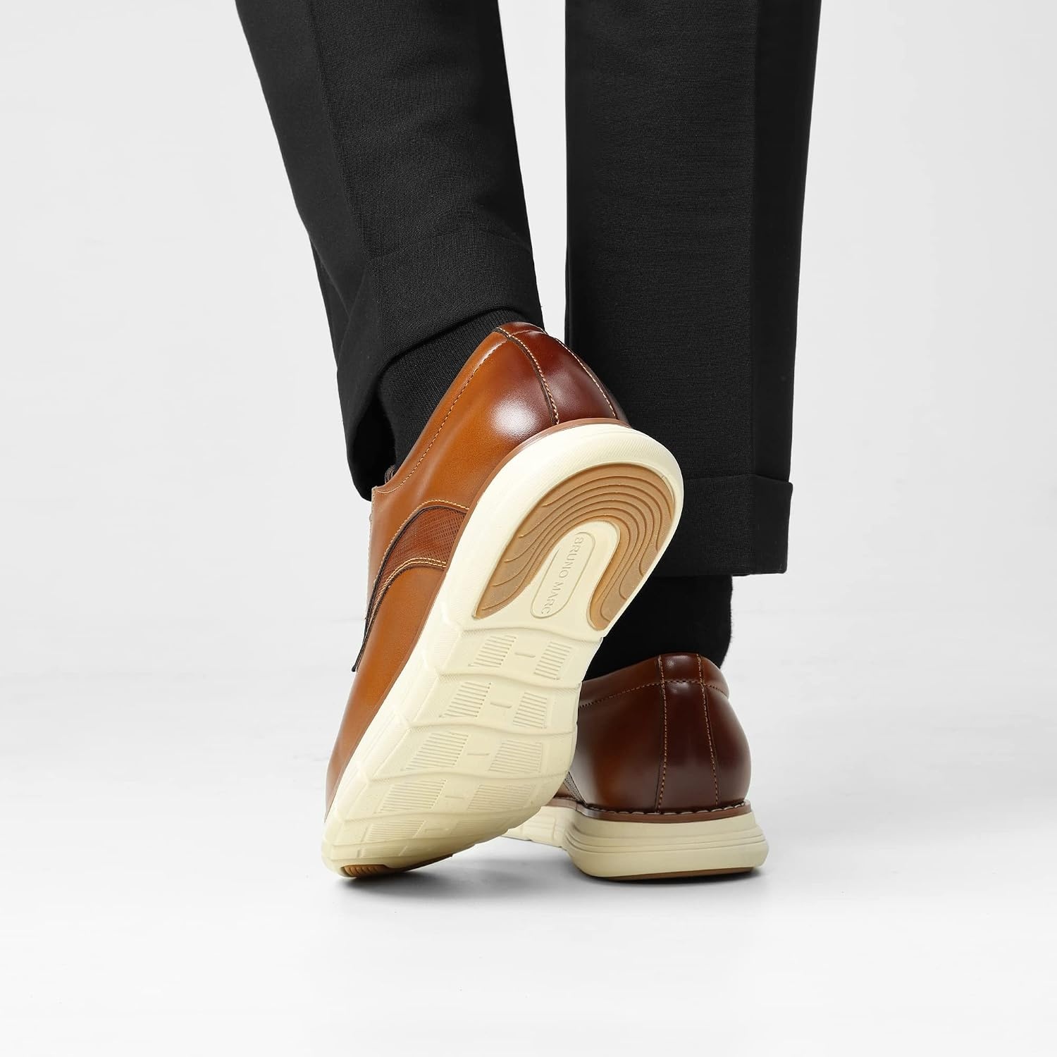 image:imageBruno Marc Mens Dress Sneakers Casual Oxford Formal Shoes cushioned insole classic laceup breathable lining ideal for office work and formal evening occasionsBrown