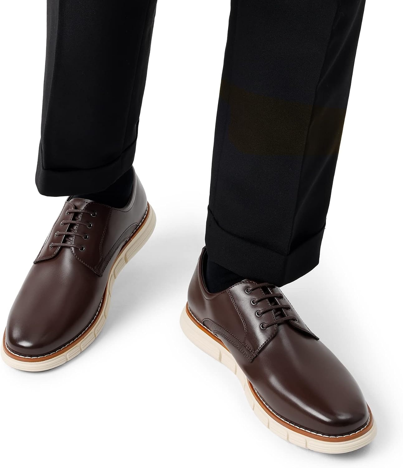 image:imageBruno Marc Mens Dress Sneakers Casual Oxford Formal Shoes cushioned insole classic laceup breathable lining ideal for office work and formal evening occasionsDark Brown