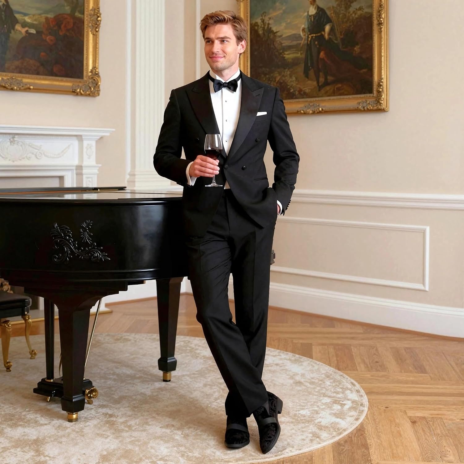 image:imageBruno Marc Mens Dress Tuxedo Shoes Slipon Loafers Patent Leather Velvet Wedding Prom Party Banquet Daily Formal OfficeBlack