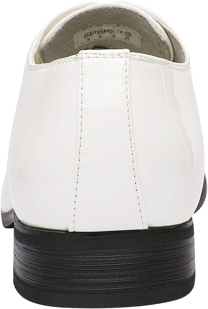 image:imageBruno Marc Mens Faux Patent Leather Tuxedo Dress Oxford Soft Lining Cushioned Insole Nonslip Outfit Ideal for Weddings Formal Events Pair with any Formal WearWhite