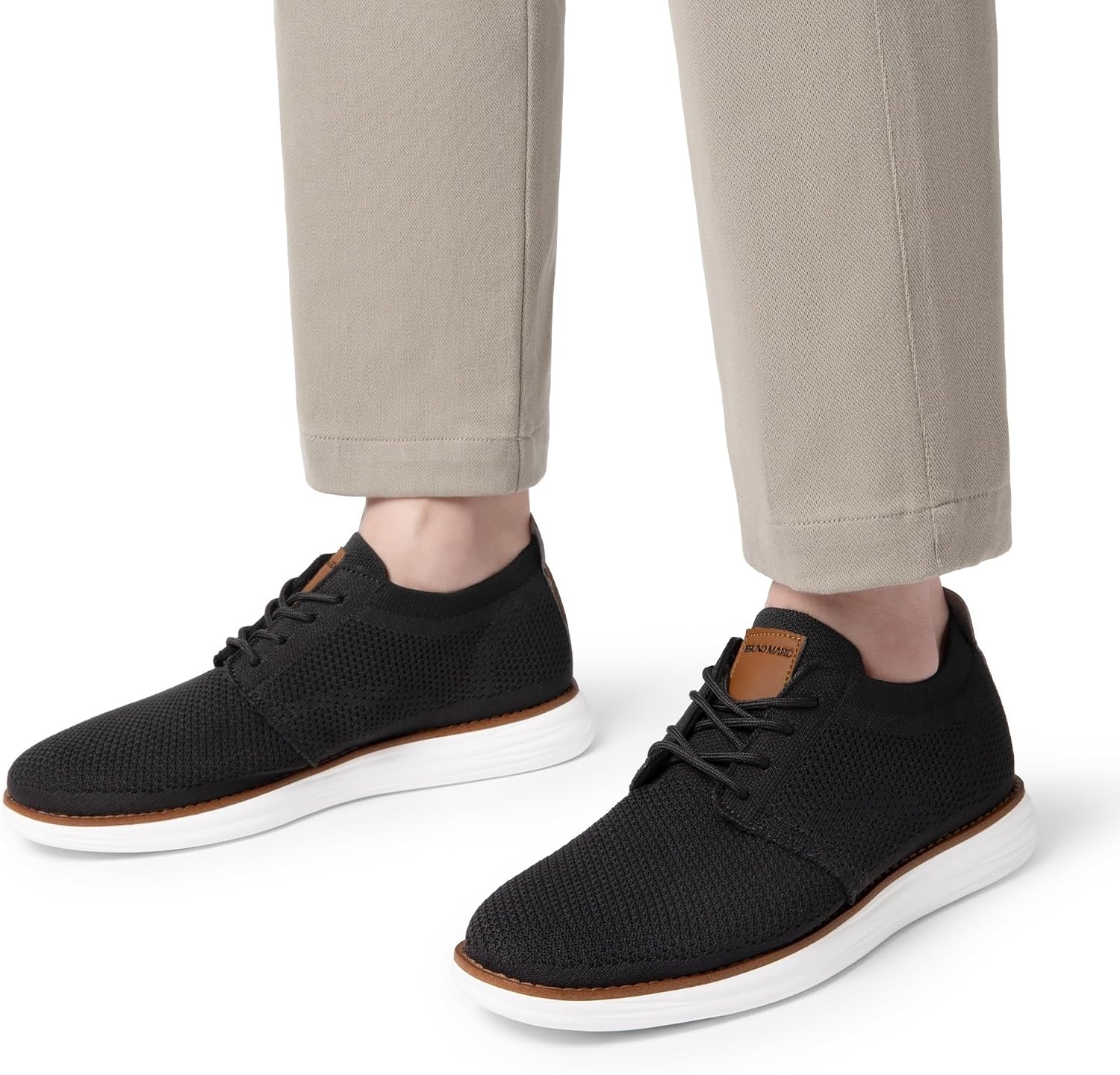 image:imageBruno Marc Mens KnitFlex Breeze Casual Dress Sneakers Breathable Lightweight Mesh LaceUp Derby Walking Shoes for Work amp WeekendBlack