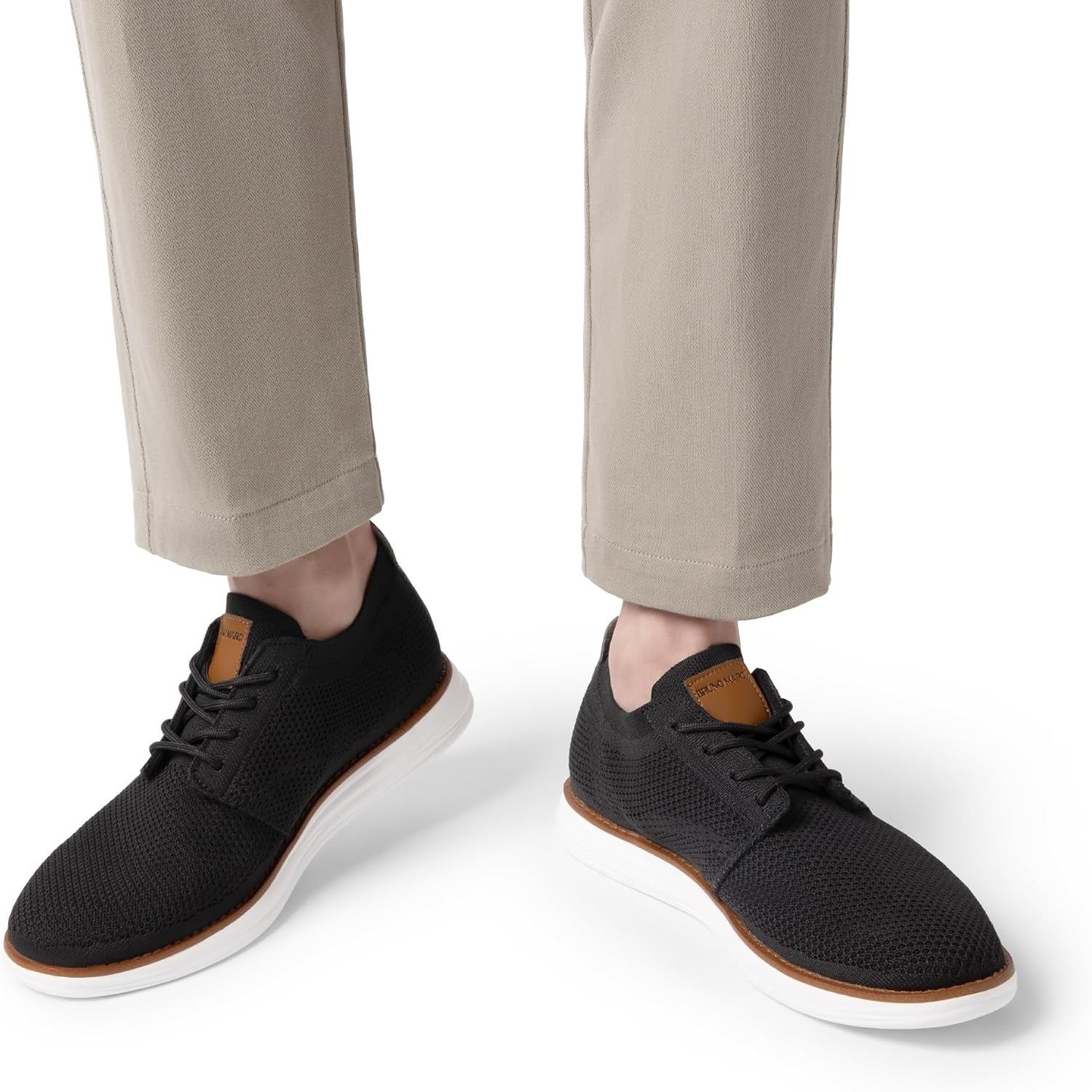 image:imageBruno Marc Mens KnitFlex Breeze Casual Dress Sneakers Breathable Lightweight Mesh LaceUp Derby Walking Shoes for Work amp WeekendBlack