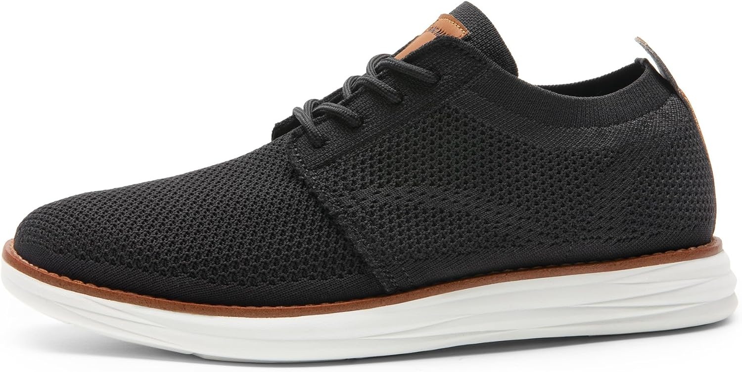 image:imageBruno Marc Mens KnitFlex Breeze Casual Dress Sneakers Breathable Lightweight Mesh LaceUp Derby Walking Shoes for Work amp WeekendBlack