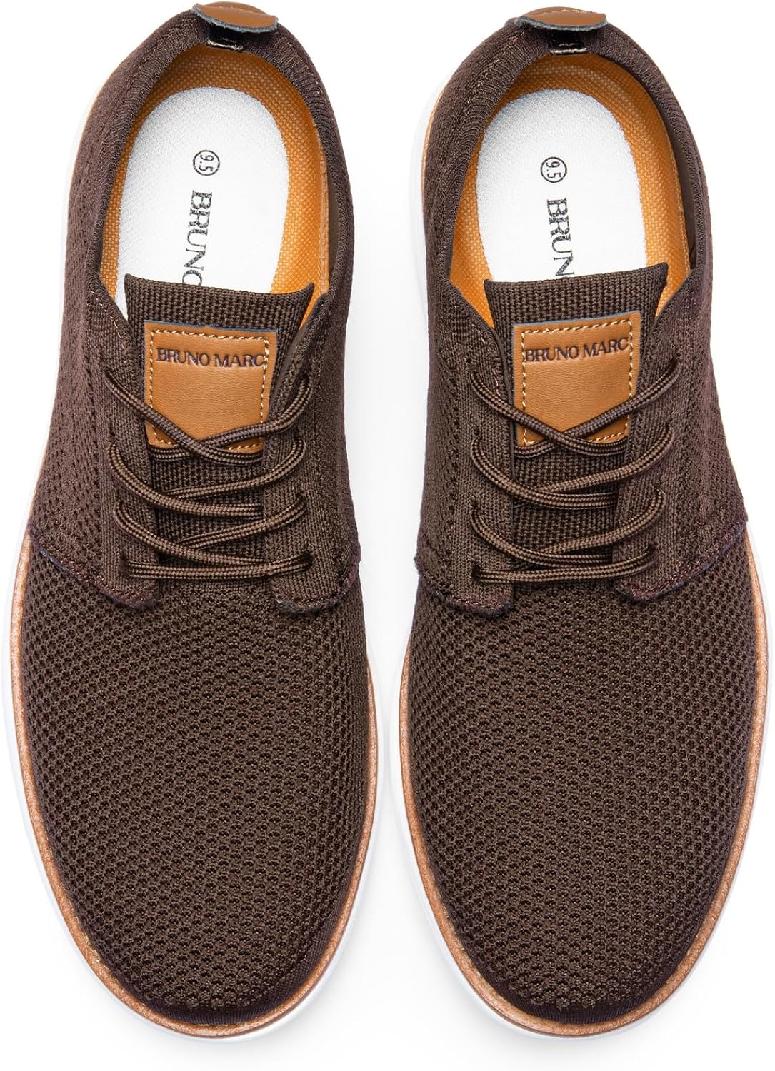 image:imageBruno Marc Mens KnitFlex Breeze Casual Dress Sneakers Breathable Lightweight Mesh LaceUp Derby Walking Shoes for Work amp WeekendBrown