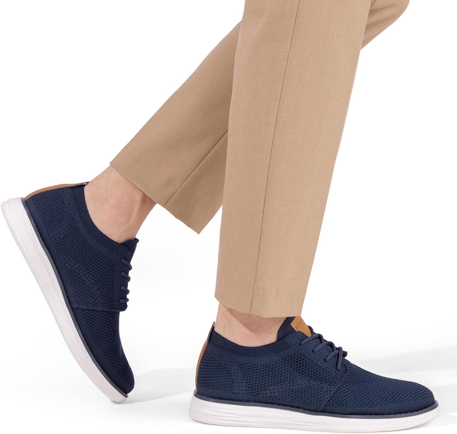 image:imageBruno Marc Mens KnitFlex Breeze Casual Dress Sneakers Breathable Lightweight Mesh LaceUp Derby Walking Shoes for Work amp WeekendDarkBlue