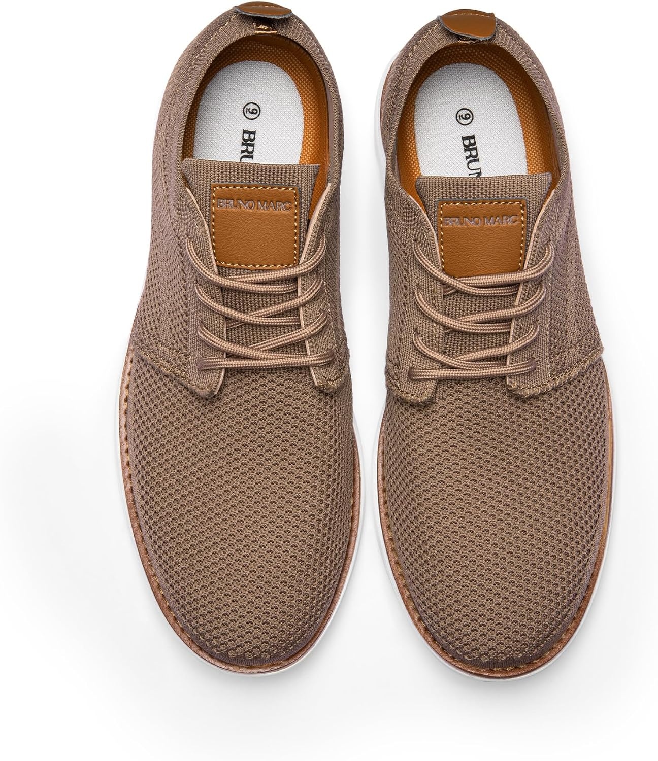 image:imageBruno Marc Mens KnitFlex Breeze Casual Dress Sneakers Breathable Lightweight Mesh LaceUp Derby Walking Shoes for Work amp WeekendLightBrown