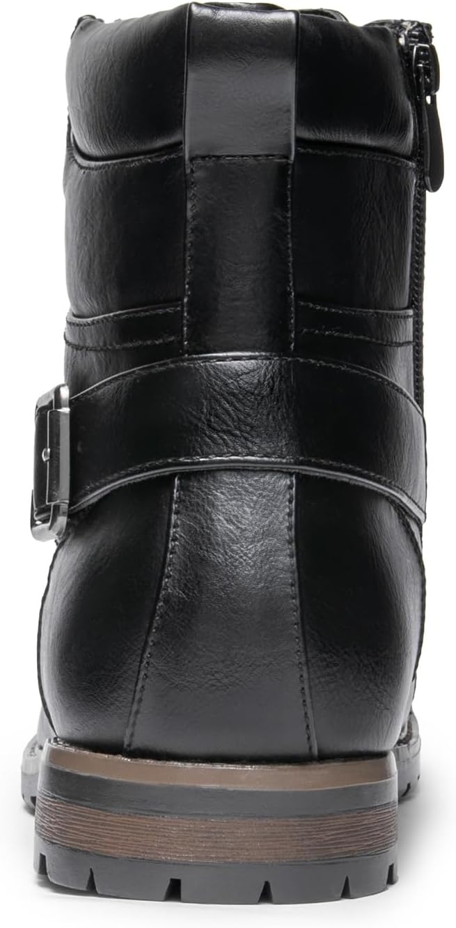 image:imageBruno Marc Mens Motorcycle Combat Boots Side Zipper Design05 Inch Platform Flexible Combat Boots for Commuting Motorcycle Riding amp Office WearBlack