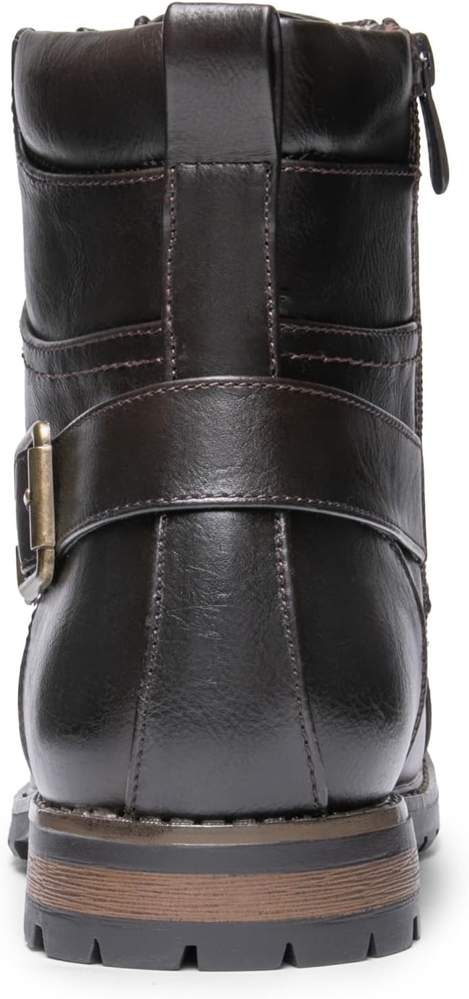 image:imageBruno Marc Mens Motorcycle Combat Boots Side Zipper Design05 Inch Platform Flexible Combat Boots for Commuting Motorcycle Riding amp Office WearDark Brown3