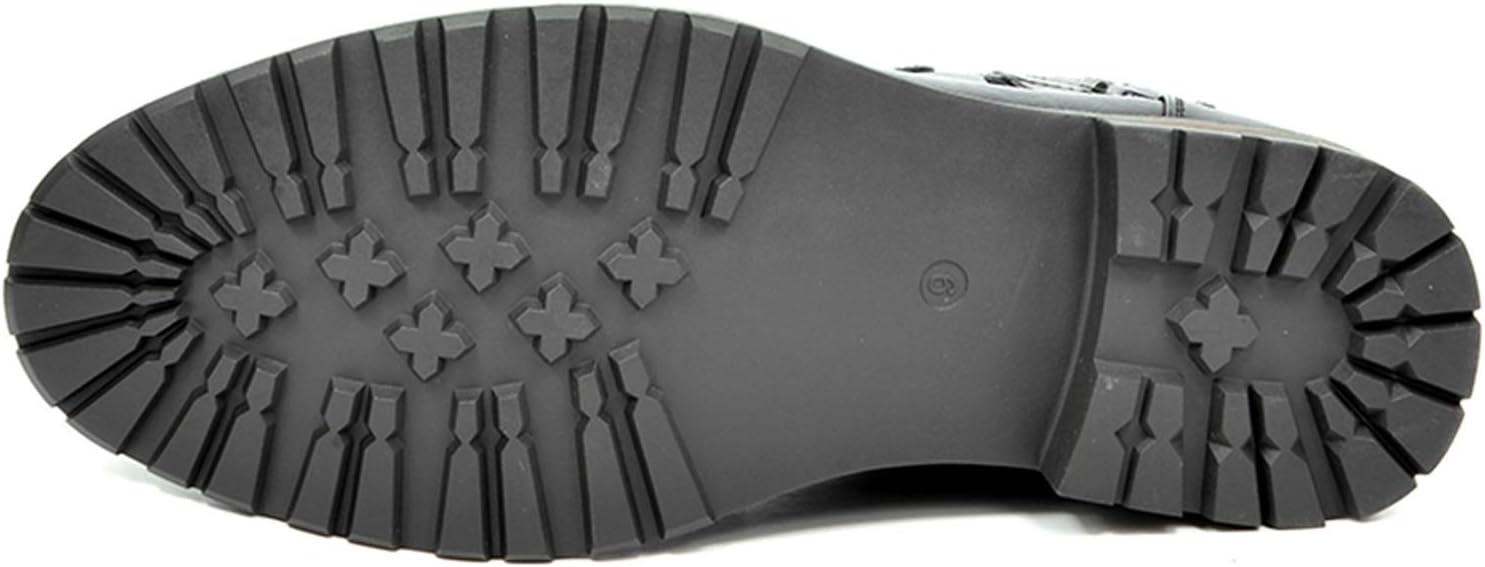 image:imageBruno Marc Mens Motorcycle Combat Boots Side Zipper Design05 Inch Platform Flexible Combat Boots for Commuting Motorcycle Riding amp Office WearPu Black