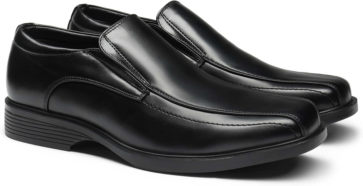 image:imageBruno Marc Mens Square Toe Dress Loafers Shoes Classic Formal Slip Ons Wide Fit Business Formal Office Wedding Church Daily5black