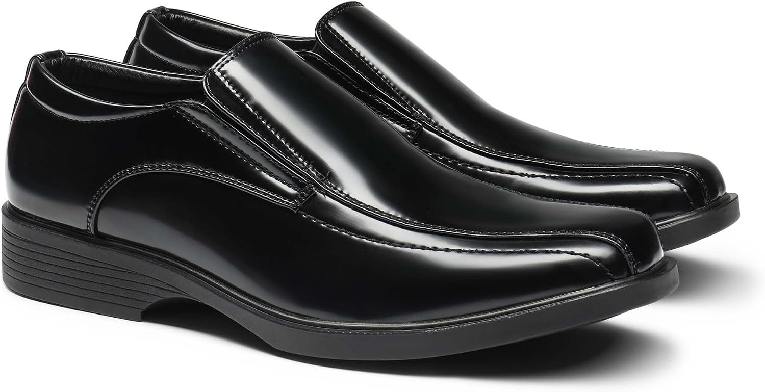 image:imageBruno Marc Mens Square Toe Dress Loafers Shoes Classic Formal Slip Ons Wide Fit Business Formal Office Wedding Church Daily5black Pat