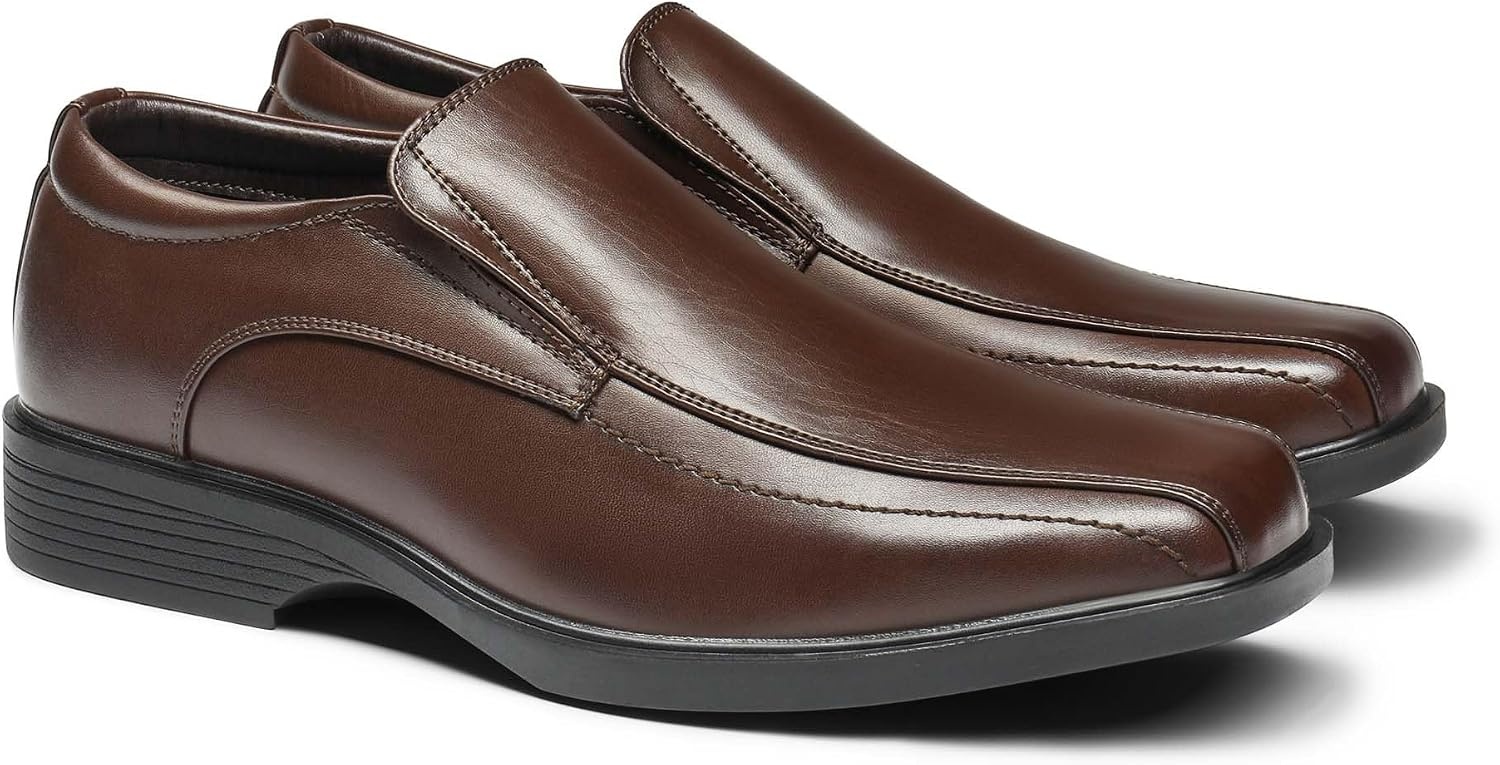 image:imageBruno Marc Mens Square Toe Dress Loafers Shoes Classic Formal Slip Ons Wide Fit Business Formal Office Wedding Church Daily5dark Brown