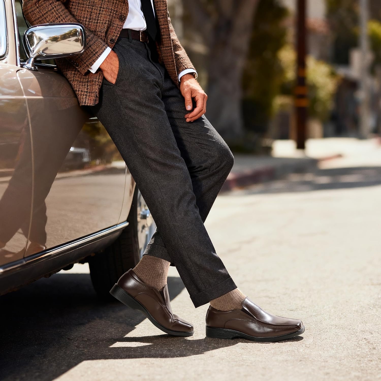 image:imageBruno Marc Mens Square Toe Dress Loafers Shoes Classic Formal Slip Ons Wide Fit Business Formal Office Wedding Church Daily5dark Brown