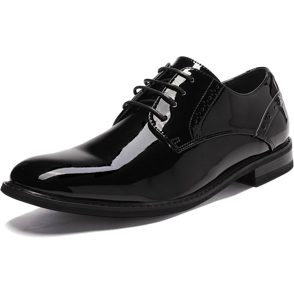 image:imageBruno Marc Mens Dress Classic Comfort Oxfords Shoes Soft Synthetic Leather Upper Comfy Insole Durable Outsole For Work Weddings Formal OccasionsBlackPat