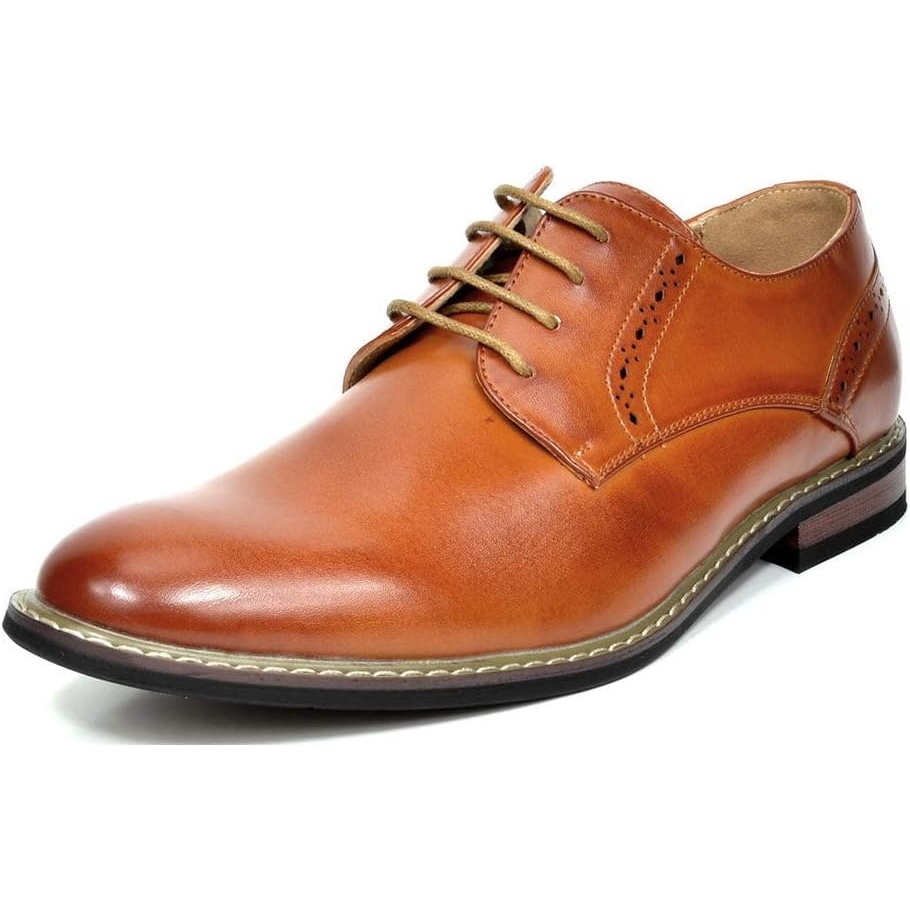 image:imageBruno Marc Mens Dress Classic Comfort Oxfords Shoes Soft Synthetic Leather Upper Comfy Insole Durable Outsole For Work Weddings Formal OccasionsBrown