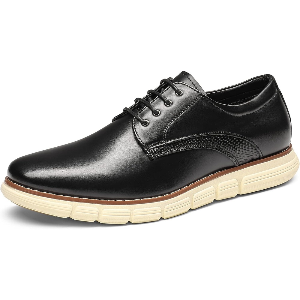 image:imageBruno Marc Mens Dress Sneakers Casual Oxford Formal Shoes cushioned insole classic laceup breathable lining ideal for office work and formal evening occasionsBlack