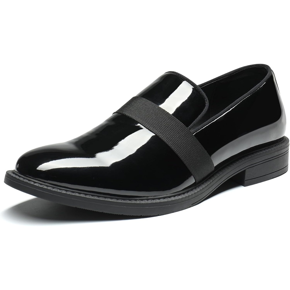 image:imageBruno Marc Mens Dress Tuxedo Shoes Slipon Loafers Patent Leather Velvet Wedding Prom Party Banquet Daily Formal OfficeBright Black