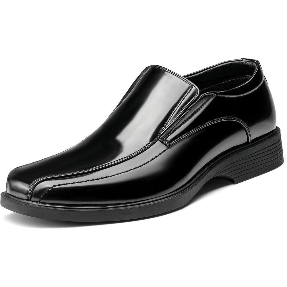 image:imageBruno Marc Mens Square Toe Dress Loafers Shoes Classic Formal Slip Ons Wide Fit Business Formal Office Wedding Church Daily5black Pat