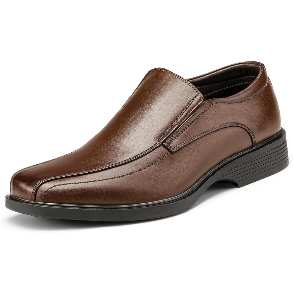 image:imageBruno Marc Mens Square Toe Dress Loafers Shoes Classic Formal Slip Ons Wide Fit Business Formal Office Wedding Church Daily5dark Brown