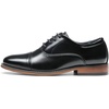 Bruno Marc Boy’s Classic Oxfords Dress Shoes | Classic Boy’s Dress Shoes smooth synthetic leather upper with a cap toe design(Black)