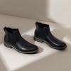 Bruno Marc Men’s Classic Chelsea Ankle Dress Boots | Crease-Resistant Soft Upper, Cushioned PU Sponge Insole,Textured TPR Outsole for Men Smart Casual Occasions(1-black)