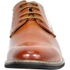 Bruno Marc Men’s Dress Classic Comfort Oxfords Shoes | Soft Synthetic Leather Upper, Comfy Insole, Durable Outsole For Work, Weddings, Formal Occasions(Brown)