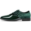 Bruno Marc Men’s Dress Tuxedo Patent Formal Oxford | Business Classic Patent Velvet Lace-up Formal Caden Oxford Shoes high craftsmanship Supportive Steps(Dark Green)