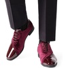 Bruno Marc Men’s Dress Tuxedo Patent Formal Oxford | Business Classic Patent Velvet Lace-up Formal Caden Oxford Shoes high craftsmanship Supportive Steps(Dark Red)