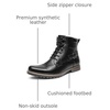 Bruno Marc Men’s Motorcycle Combat Boots | Side Zipper Design,0.5 Inch Platform, Flexible Combat Boots for Commuting, Motorcycle Riding & Office Wear(Black)