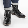 Bruno Marc Men’s Motorcycle Combat Boots | Side Zipper Design,0.5 Inch Platform, Flexible Combat Boots for Commuting, Motorcycle Riding & Office Wear(Black)