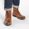 Bruno Marc Men’s Motorcycle Combat Boots | Side Zipper Design,0.5 Inch Platform, Flexible Combat Boots for Commuting, Motorcycle Riding & Office Wear(Brown-3)