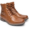 Bruno Marc Men’s Motorcycle Combat Boots | Side Zipper Design,0.5 Inch Platform, Flexible Combat Boots for Commuting, Motorcycle Riding & Office Wear(Brown-3)